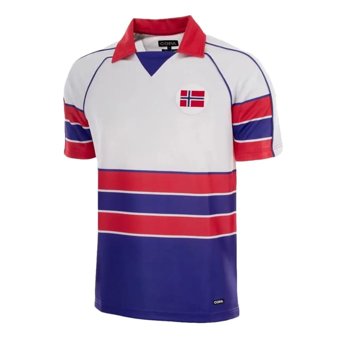 COPA Football - Norwegen 1988 - Retro Uit Voetbalshirt - Heren - M - Wit