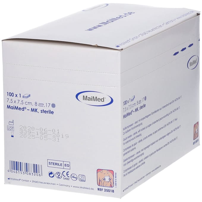 MaiMed Kompres Steriel 7.5x7.5cm 100 Compressen