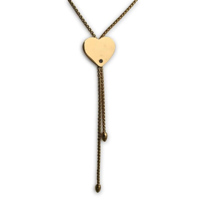 Stainless steel - statement ketting - dames - goudkleurig - FlowJewels - Valentijnstip