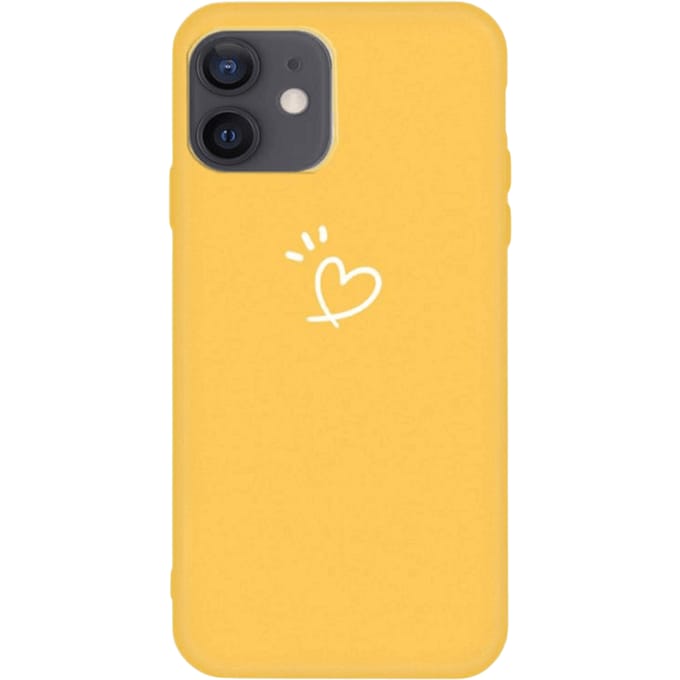 Mocaa iPhone 12 Mini Love Heart Case Geel