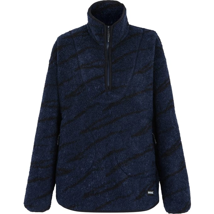 Regatta Dames Frankie Abstract Borg Half Zip Fleece Jacket (Marineblauw/Zwart)