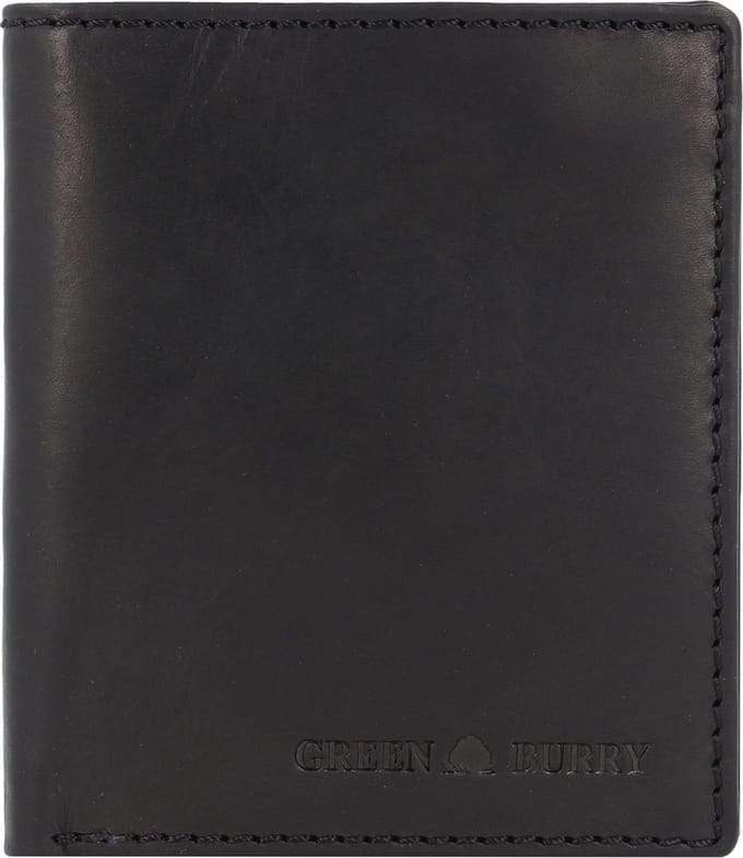 Greenburry Pure Black Portemonnee RFID-bescherming Leer 11 cm - Jongens - Horizontaal - black