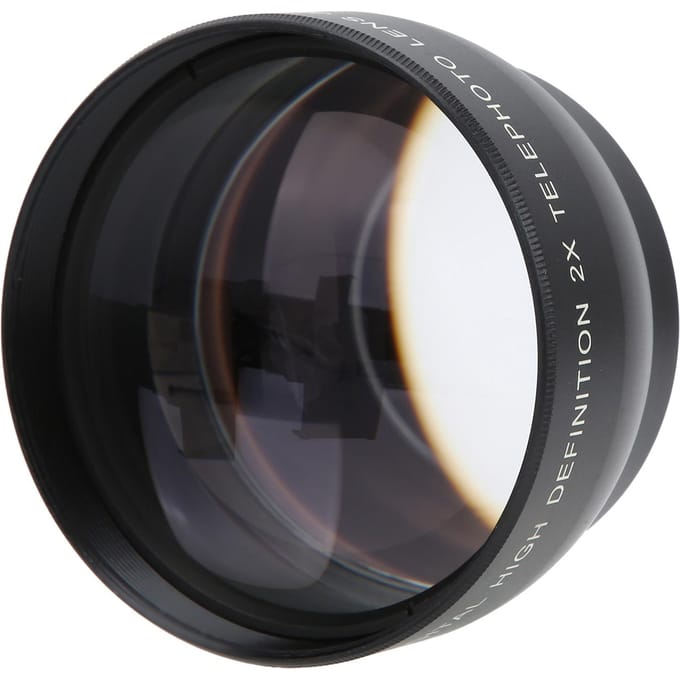 Objectif Téléobjectif 49MM Grossissement 2X Adapté à Tous les Objectifs d'Appareil Photo de Calibre 49MM black