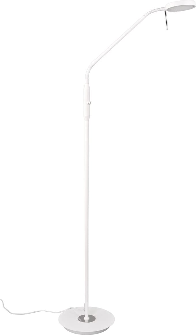 TRIO MONZA Vloerlamp - Leeslamp - Wit mat - Flex arm - Dimbaar - Lichtkleur instelbaar