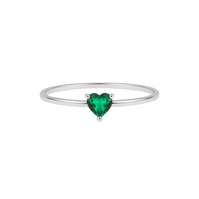 ring met groene harte zirkonia