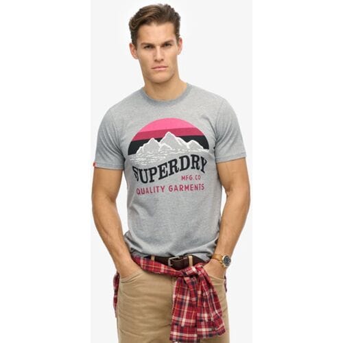 Superdry Classic Great Outdoors Relaxed T-shirt Lichtgrijs Grootte: S