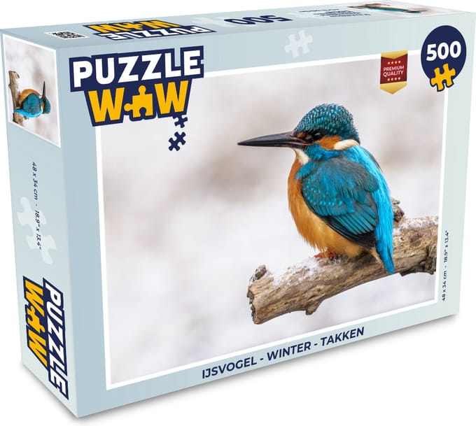 Puzzel IJsvogel - Winter - Takken - Legpuzzel - Puzzel 500 stukjes