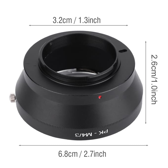 PK-M43 Adapterring voor Pentax PK-lens naar Micro 43-camerabehuizing black