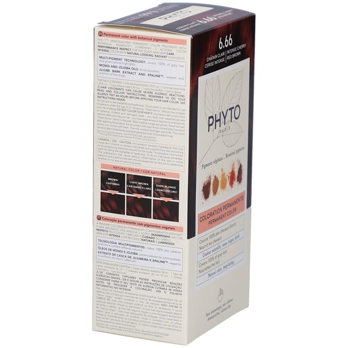 Phyto Paris Permanent Haarkleuring 6.66 Intens Licht Kersen Kastanje 1 Tinctuur