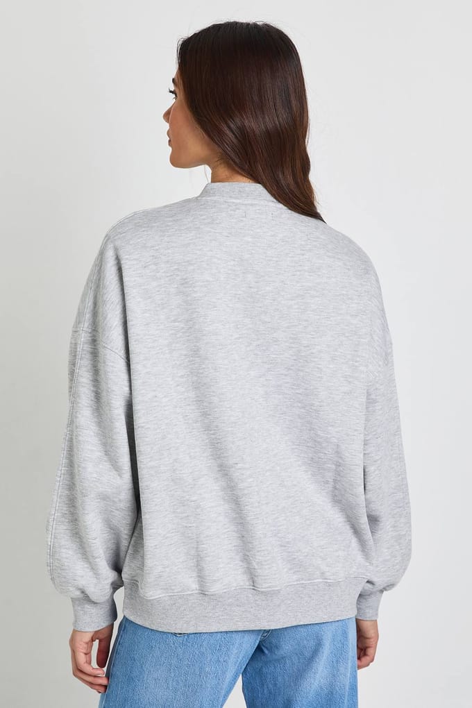 boohoo Dames V-Hals Oversized Sweatshirt | Grey Marl | Maat: Medium