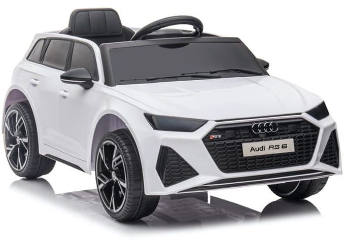 Audi RS6 | Elektrische Kinderauto - Wit Met Afstandsbediening