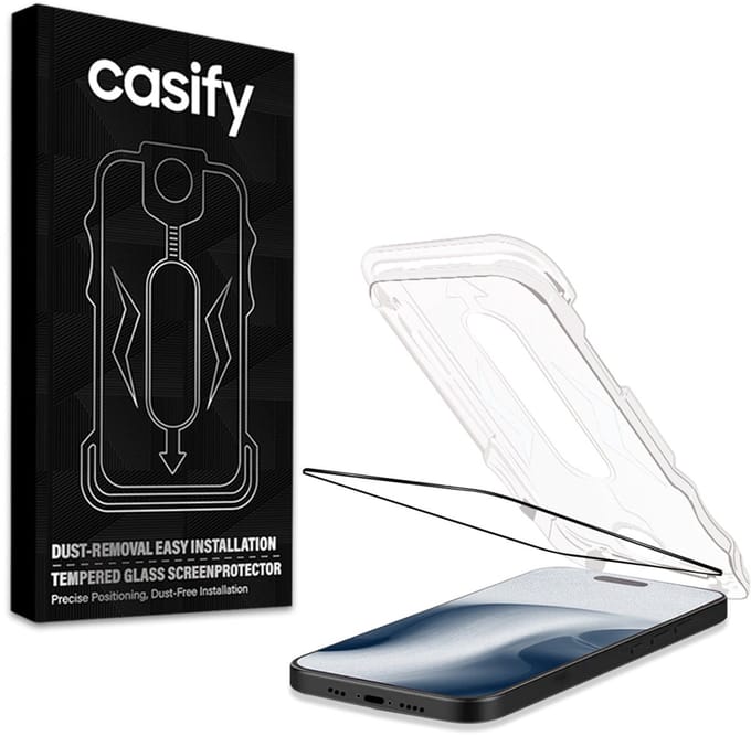 Casify Gehard Glas Full Cover Screenprotector met installatiekit voor de iPhone 12 Pro Max