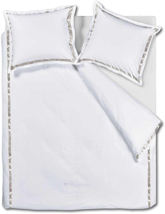 Rivièra Maison Whisper dekbedovertrek - Tweepersoons - 200 x 200/220 cm - Wit