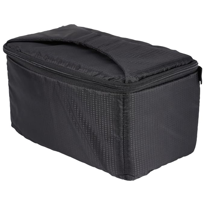 Draagbare Overlap Rits Gewatteerde Tas Pouch Met Draagriem BT Voor DSLR Camera Lens black