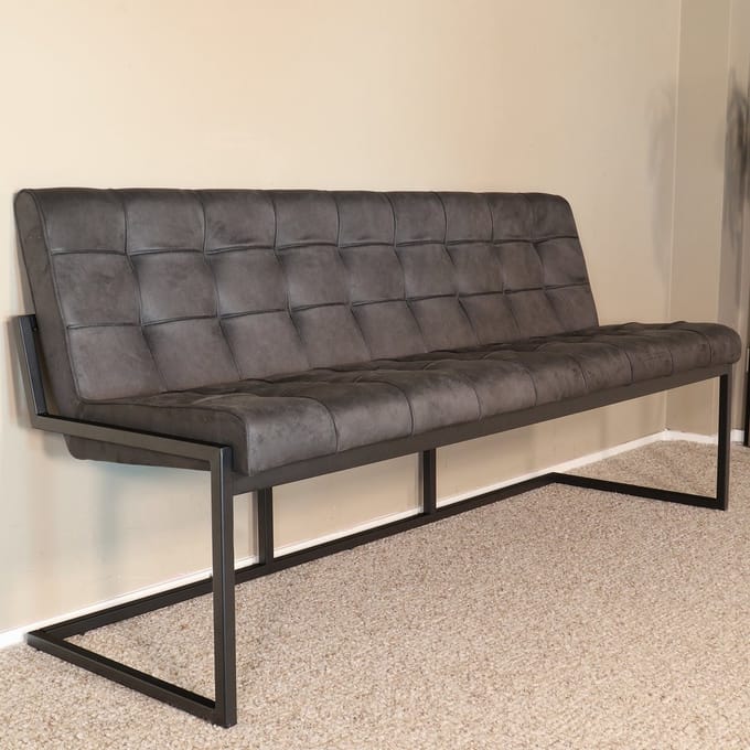 Eetkamerbank 180cm Vito zwart microvezel eetbank