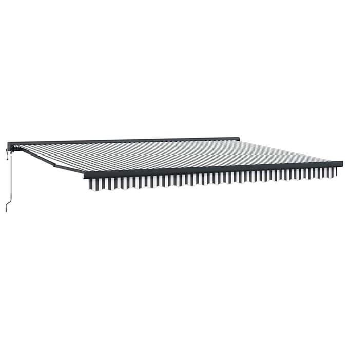 vidaXL - Uitschuifbare - luifel - Antraciet - en - Wit - met - Antraciet - Frame