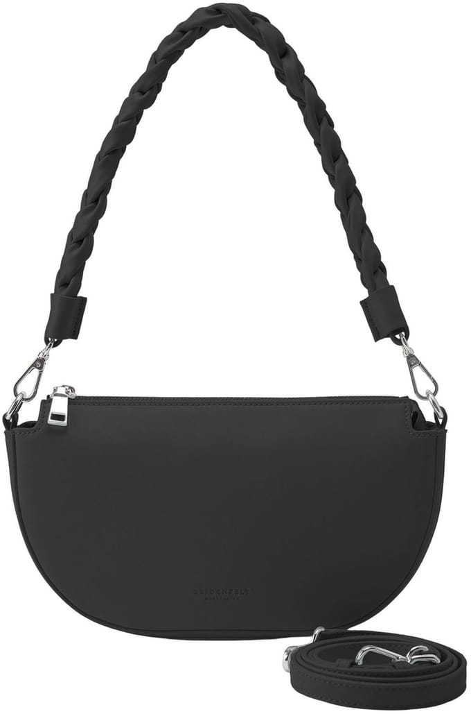 SEIDENFELT MANUFAKTUR Schoudertas Melbu Halfmoon Bag Black Zwart