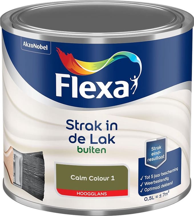 Flexa - Strak In De Lak Buitenlak Hoogglans - Calm Colour 1 - Mengverf - 500 Ml