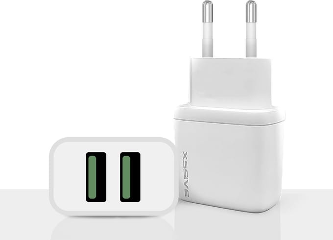 Dual USB Adapter - 2 Poorten - USB Oplader - USB Stekker - USB Lader - Gecertificeerd - Xssive Originele Oplaadstekker