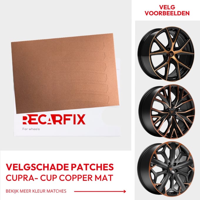 Velgschade Patches Cupra Cup Copper – Zelfklevende velgreparatie bij stoeprandschade