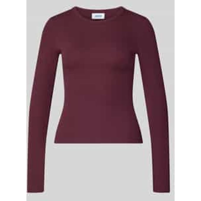 Shirt met lange mouwen in riblook model 'FREYA'
