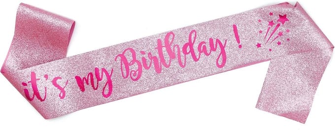 Verjaardags Sjerp in Roze Glitter - Perfect voor D-Day