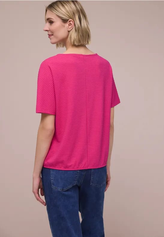 Shirt met structuur in effen kleur