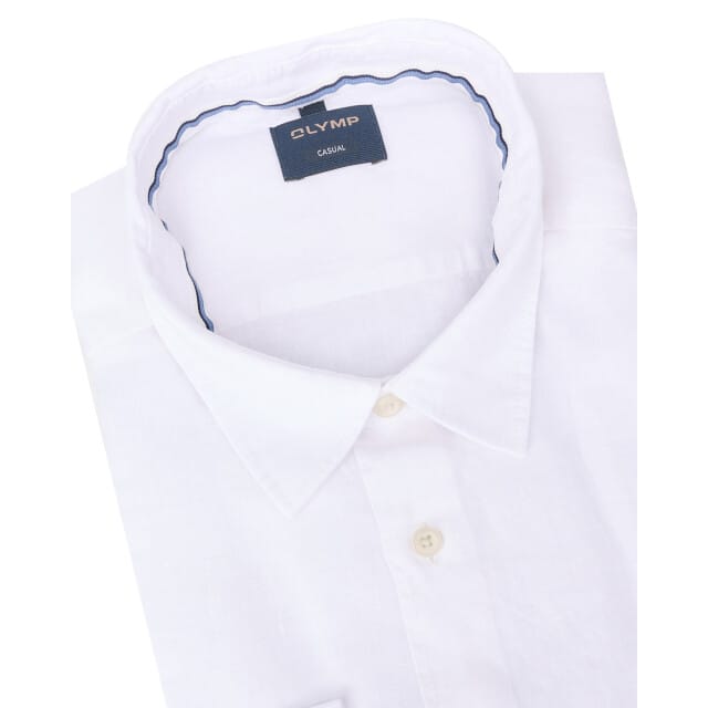 OLYMP Casual regular fit overhemd - structuur - wit