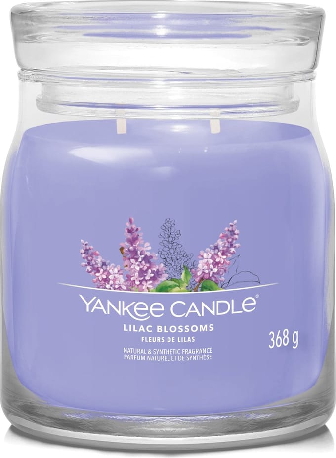Yankee Candle - Lilac Blossoms Medium Geurkaars - 50 branduren - 2 lonten