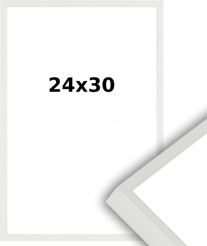 Aluminium Wissellijst 24 x 30 Wit - Ontspiegeld Glas - Professional