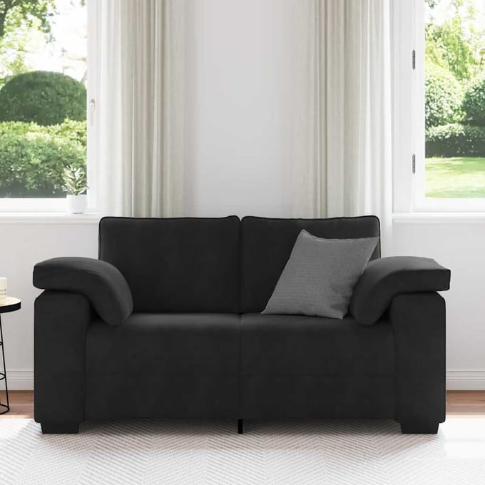 vidaXL - Loveseat - bank - 160x77x82 - cm - fluweel - zwart