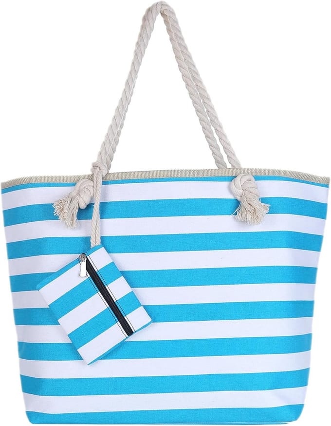 Grote strandtas met ritssluiting en schouderhengsels - Shopper XXL