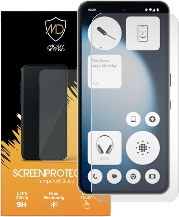 MobyDefend Screenprotector - Geschikt voor Nothing Phone (3a) Lite - Case-Friendly Screensaver - Gehard Glas