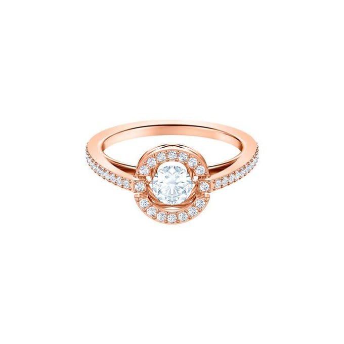 Swarovski Sparkling Dance Hart Ring Damesringen Goud 5482703 Box (Random Color),52 beige