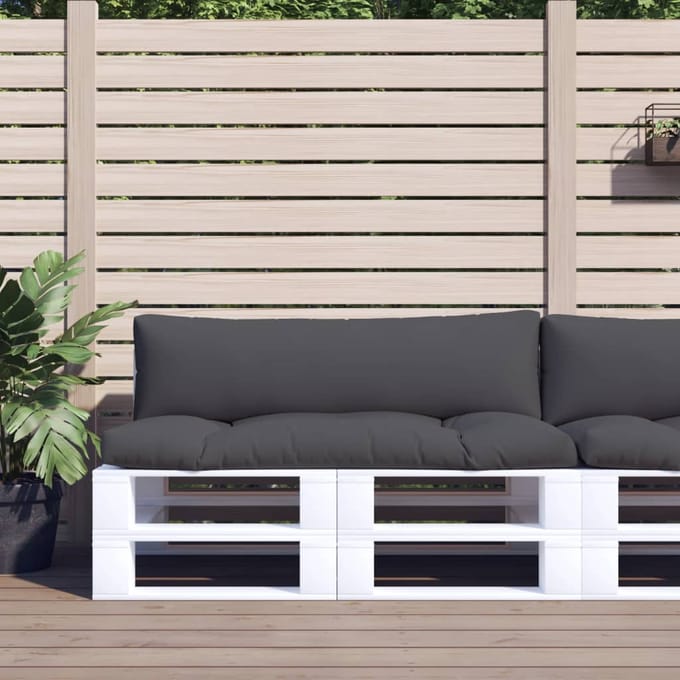 vidaXL - Palletkussens - 2 - st - stof - antracietkleurig