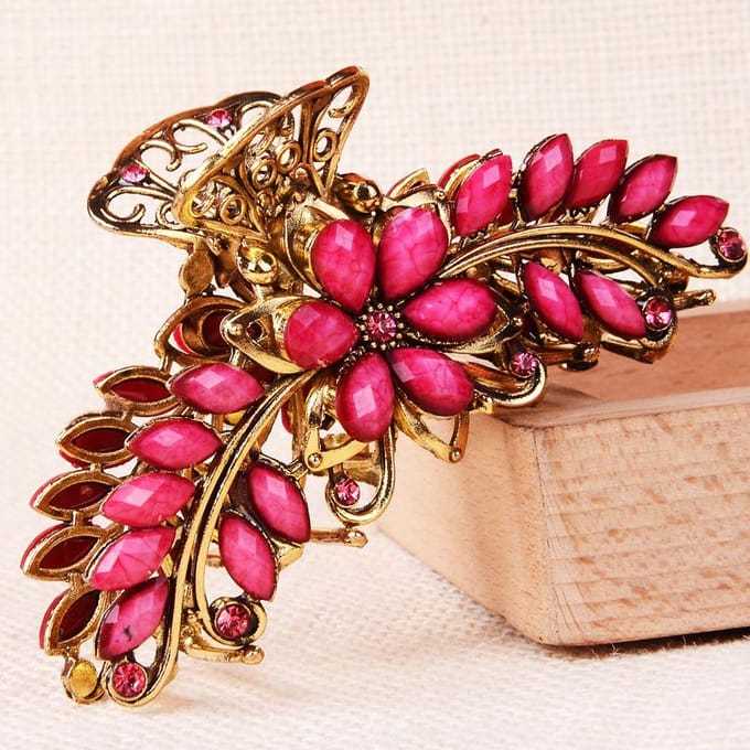 1 stuks vintage haaraccessoires, paardenstaart haarclip, grote gripclip