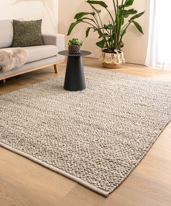 Wollen vloerkleed - Agder lichtgrijs 200x300