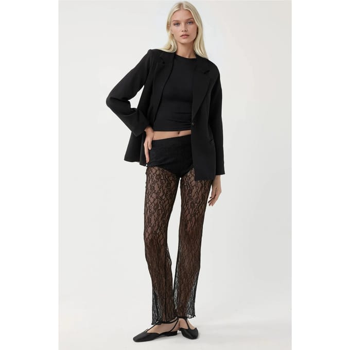 Hoge Taille Flared Kanten Broek