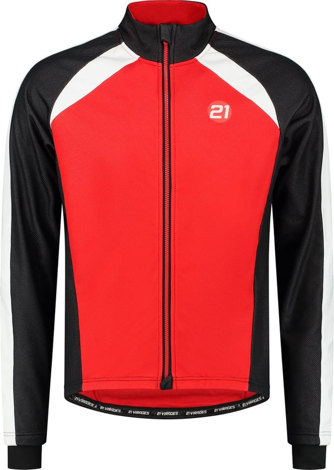 21Virages Forte fietsjack windprotect Heren Zwart Rood - M