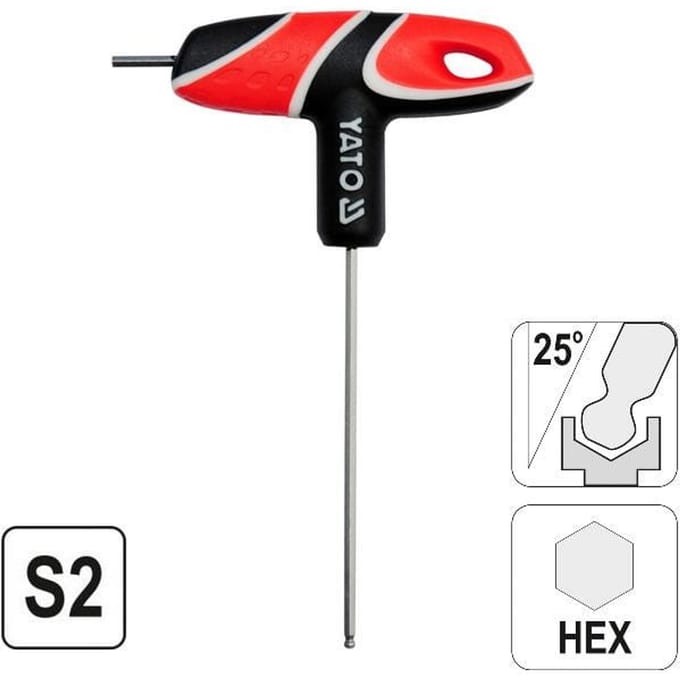 Yato - Hexagonale Inbussleutel - 2.5mm - Met Ratelgreep - Staal S2