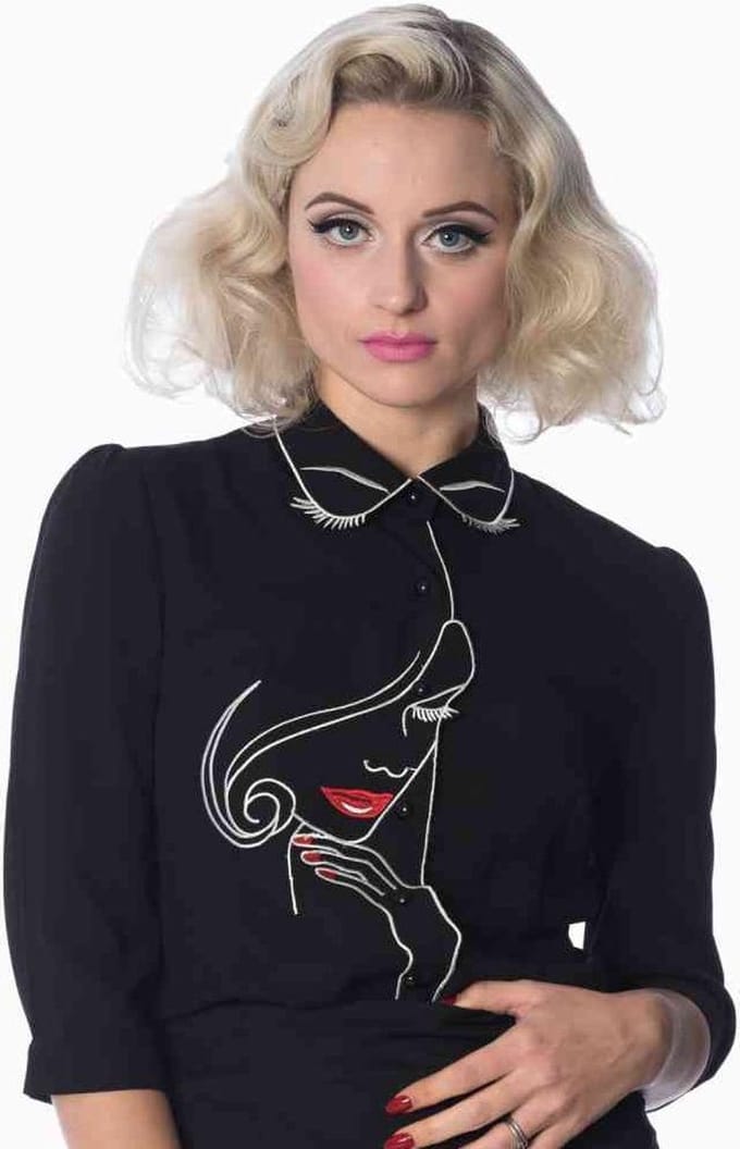 Dancing Days - MODEL FACE Blouse - S - Zwart