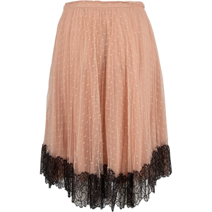 Rode Valentino tule rok met kanten afwerking - jaren '10