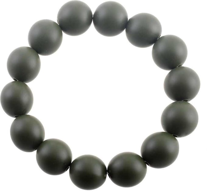 Behave Rekarmband 14mm bollen, 14-15cm polsomtrek, mat donker groen