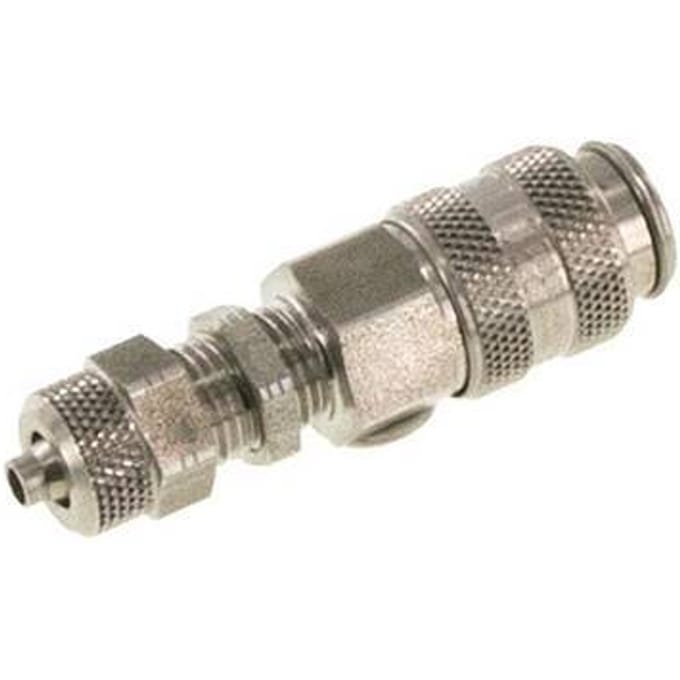 RVS DN 5 Luchtkoppeling Snelkoppeling 4x6 mm Push-On Schotkoppeling Double Shut-Off - CLS5-NB-S-SV-P-4