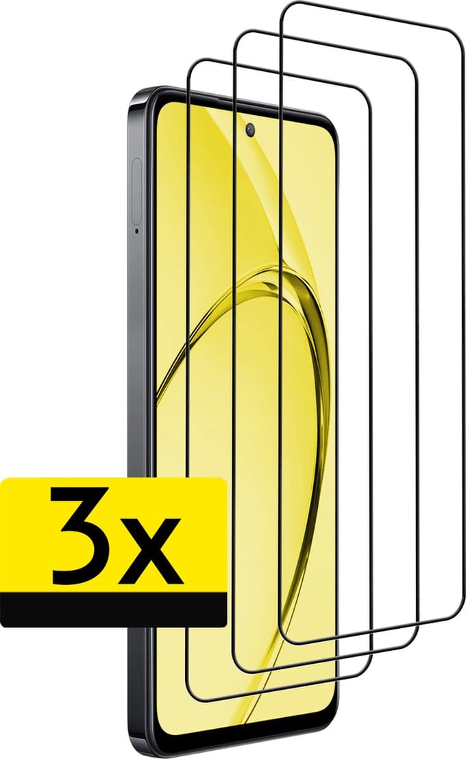 Screenprotector - Geschikt voor OPPO A80 - 3 Stuks - Full Cover - Beschermglas - Gehard Glas - Tempered Glass - Screen Protector