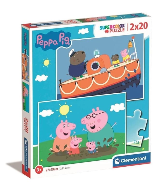 Clementoni - Puzzel - 2x20 Stukjes - Peppa Pig - Puzzel Voor Kinderen - Vanaf 3 Jaar