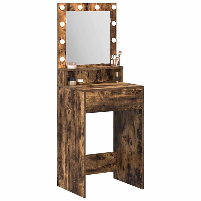 vidaXL - Kaptafel - Rook - Eiken - 50 - x - 41 - x - 135 - cm - Bewerkt - hout