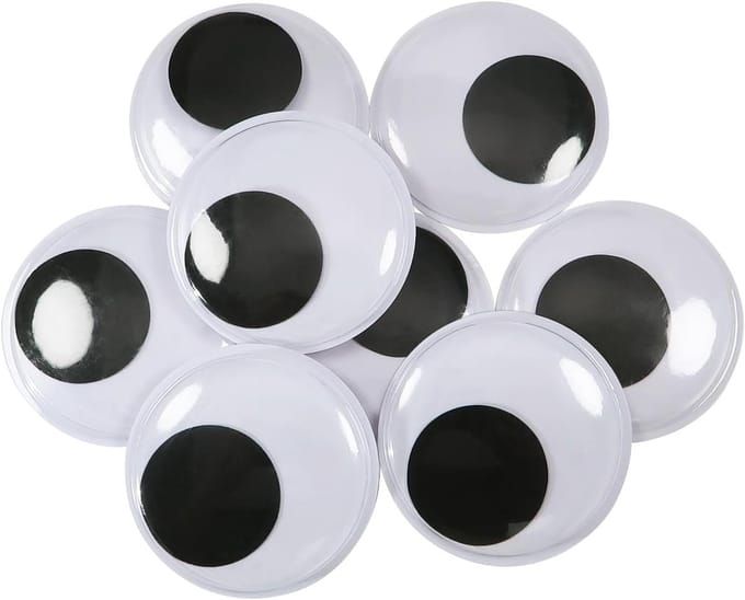 8 Stuks Zelfklevende Wobbelogen Rond Zwart Wit 60mm Plastic Ogen voor Scrapbooking en Knutselen