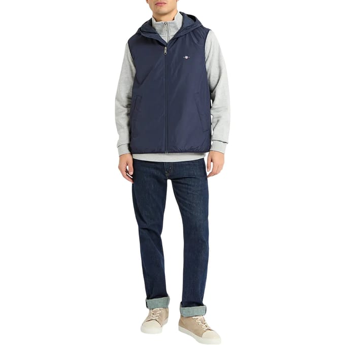 Gant Heren mouwloos gilet (Blauw)