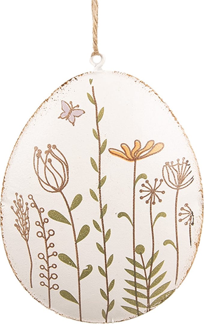 Clayre & Eef Paashanger Ei 8 cm Beige Metaal